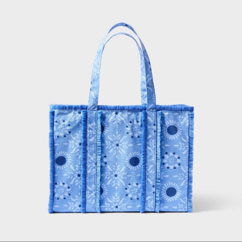New nwt roller rabbit x target star medallion fringe canvas tote bag